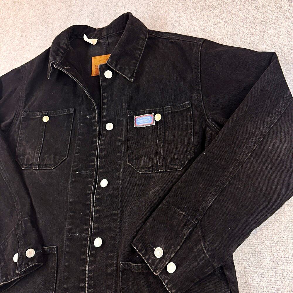 Vintage Ralph Lauren Jeans Co Black Chore Jacket Womens S Workwear Denim